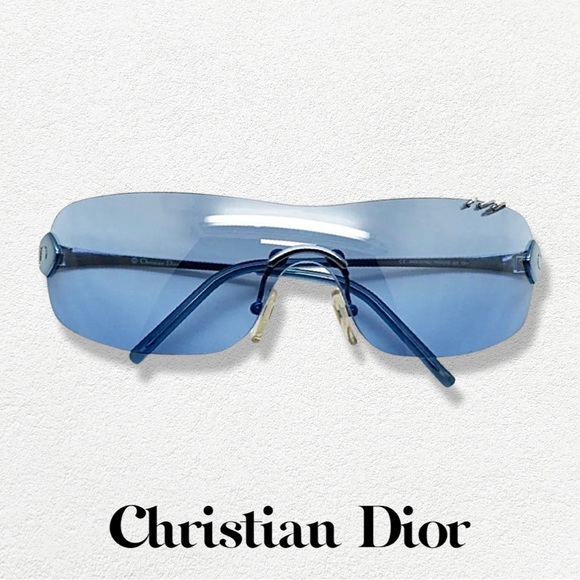 Dior Accessories - Dior Sunglasses - Authentic Dior Rimless,Pierced & Gradient Blue Shield